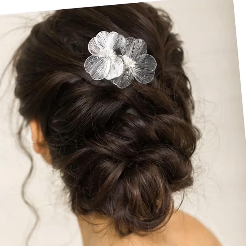 Silver Floral Beach Hair Comb Accessory New